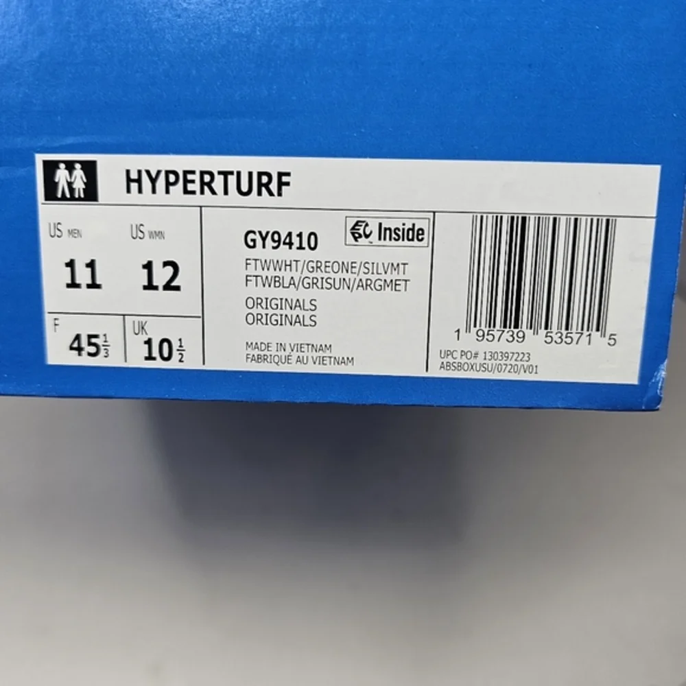 New Adidas Originals Hyperturf Nubuck Cloud‎ White Shoes Men's Size 11 GY9410.